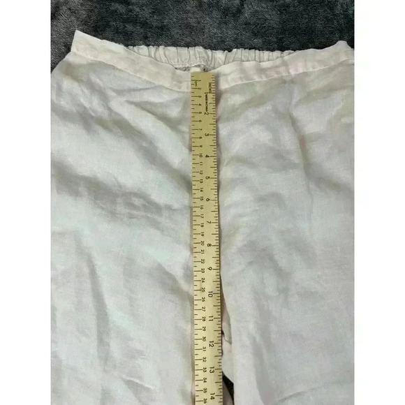 Bryn Walker Linen Pants Wide Leg Pull On Buttons Light Pink Size M Made In USA - Picture 9 of 14